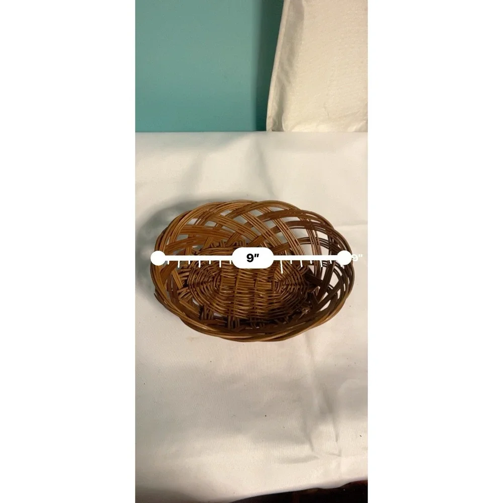 Wicker Open Weave Basket Bowl 9